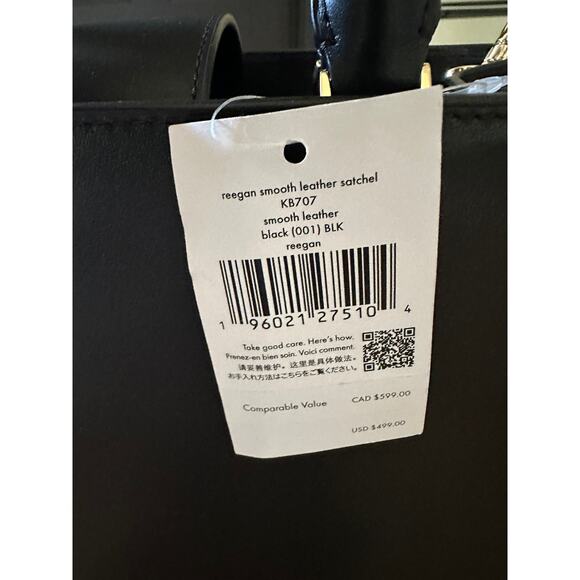 Kate Spade KB707 Reegan Medium Smooth Leather Satchel Crossbody in Black - Picture 7 of 11